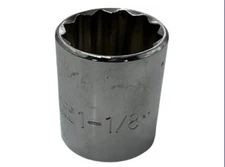 2 PACK Proto 1-1/8" Standard Socket 5436, 1/2" Drive, 6 Point - Chrome Finish