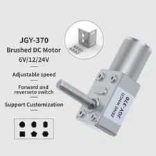 JGY370 Worm Gear Self-locking Motor DC 6V 12V 24V Threaded Shaft M8 Metal Gear