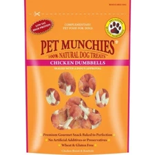 Pet Munchies Chicken Breast Rawhide Dumbbells Dog Treats Case of 8