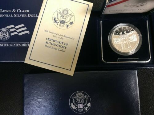 2004 Lewis and Clark Commemorative Silver Dollar Proof w/Box and COA - Picture 1 of 1