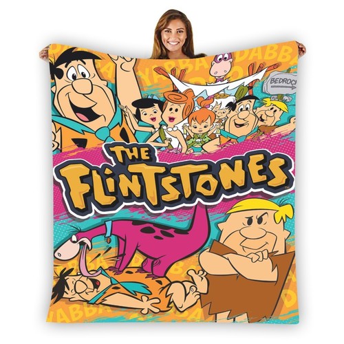 the-flintstones-cartoon-soft-warm-single-side-printing-flannel-fleece
