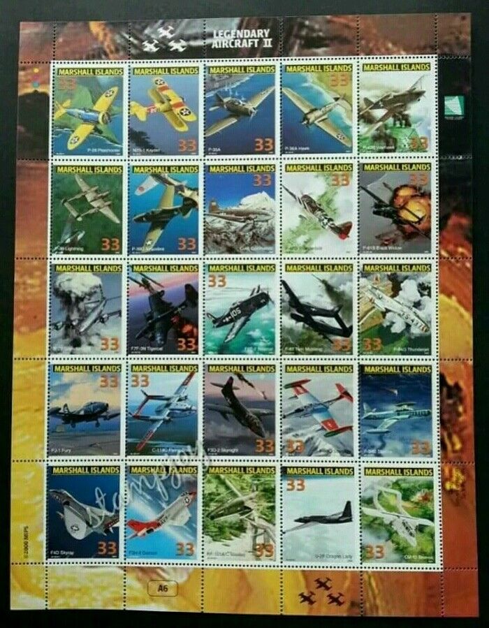 Marshall Islands Legendary Aircraft II 2000 Aviation War Navy (sheetlet) MNH 