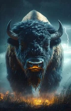 "buffalo "     Canvas Wall Art Picture Print