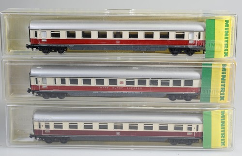 (9333) 3 Minitrix 13015 Spur N TEE Abteilwagen der DB 1. Klasse in OVP | Condition: Gebraucht