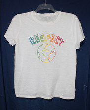 Lucky Brand Women's XL RESPECT Graphic White Tee Shirt Top NWT