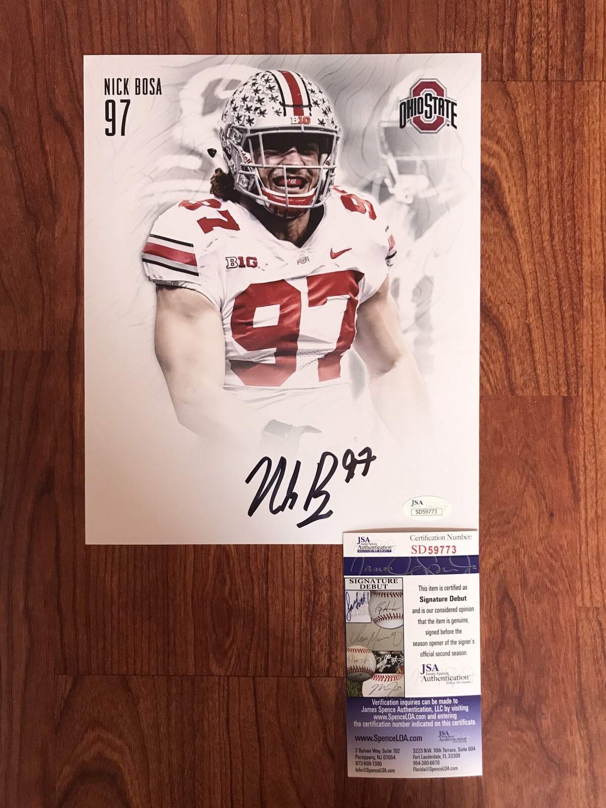 Nick Bosa Autographed Signed Ohio State Buckeyes 8 X 10 LIMITED EDITION Photo JSA Authenticated SD59773 