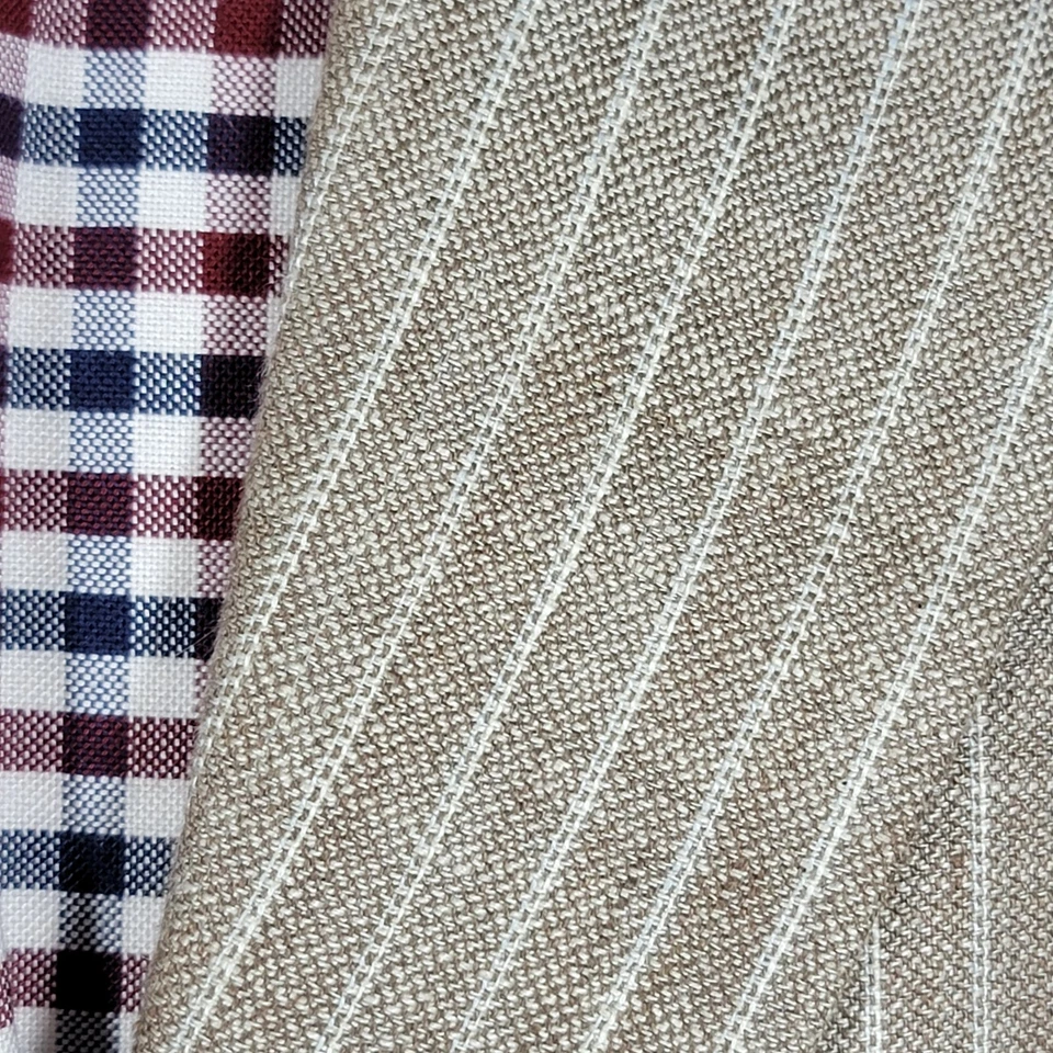 Perry Ellis Men's Sport Coat Blazer Two Button Brown Striped 100% Linen Size 42R - Image 4 of 4