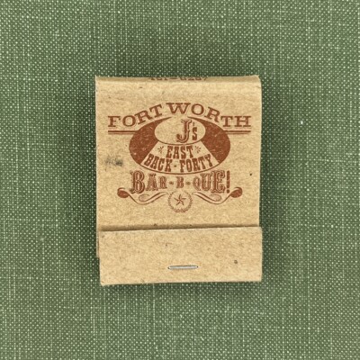 Fort Worth J s Back Forty Bar-B-Que Texas Rare Vintage Matchbook Unstruck