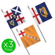 3 X FLAGS English Civil War Roundheads Set (Vinyl) 1:32 Scale�Britains Style