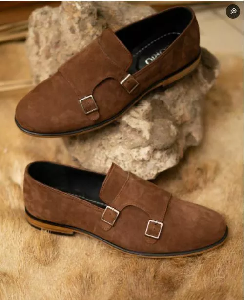 Double monk suede shoes clearance