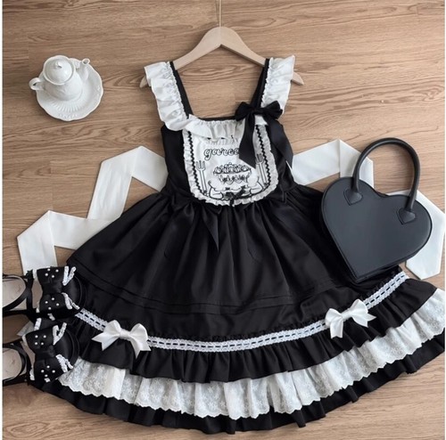 Japanese Cute women girl Lolita dress bow sweet embroidery dress - Picture 3 of 17