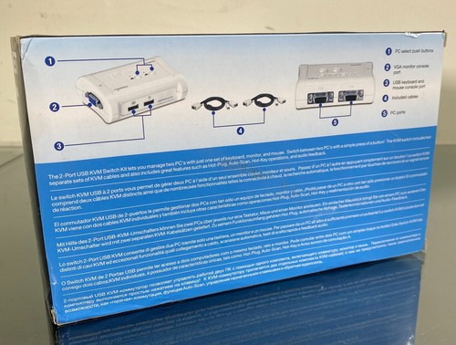 TRENDnet TK-207K 2-Port USB KVM Switch Kit White ~ New Open Box ~ FREE SHIPPING - 第 4/6 張圖片