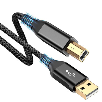 Printer Cable 10Ft, USB-A to USB-B Cable, High Speed Nylon Braided Scanner Print
