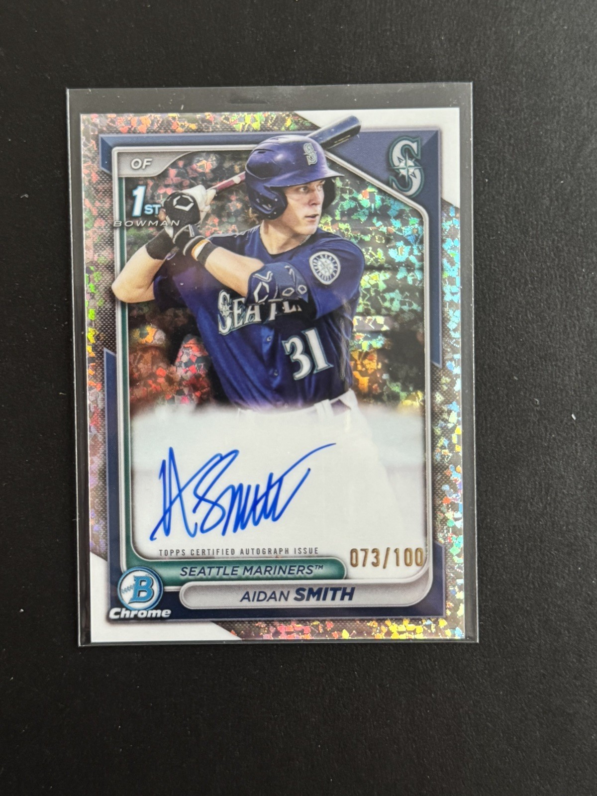 2024 Bowman 1st AIDAN SMITH Chrome Mini Diamond Refractor Auto /100 