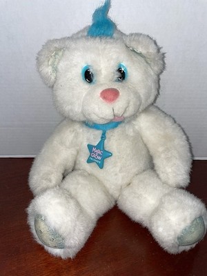 Vintage Applause Magic Glow Friends 1992 teddy bear white blue 14'' plush