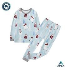 Toddler Pajama Set 2 Piece Long Sleeve Organic Cotton Snug Fit Unisex Christmas