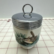 Royal Worcester Birds Porcelain King Size Egg Coddler England Vintage