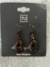 TU Hypo Allergenic Bronze Drop Earrings Brand New