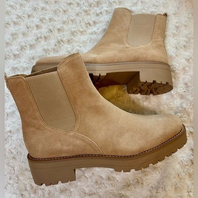 Sam Edelman NEW Justina Suede Chelsea Boot in Sesame Tan 11
