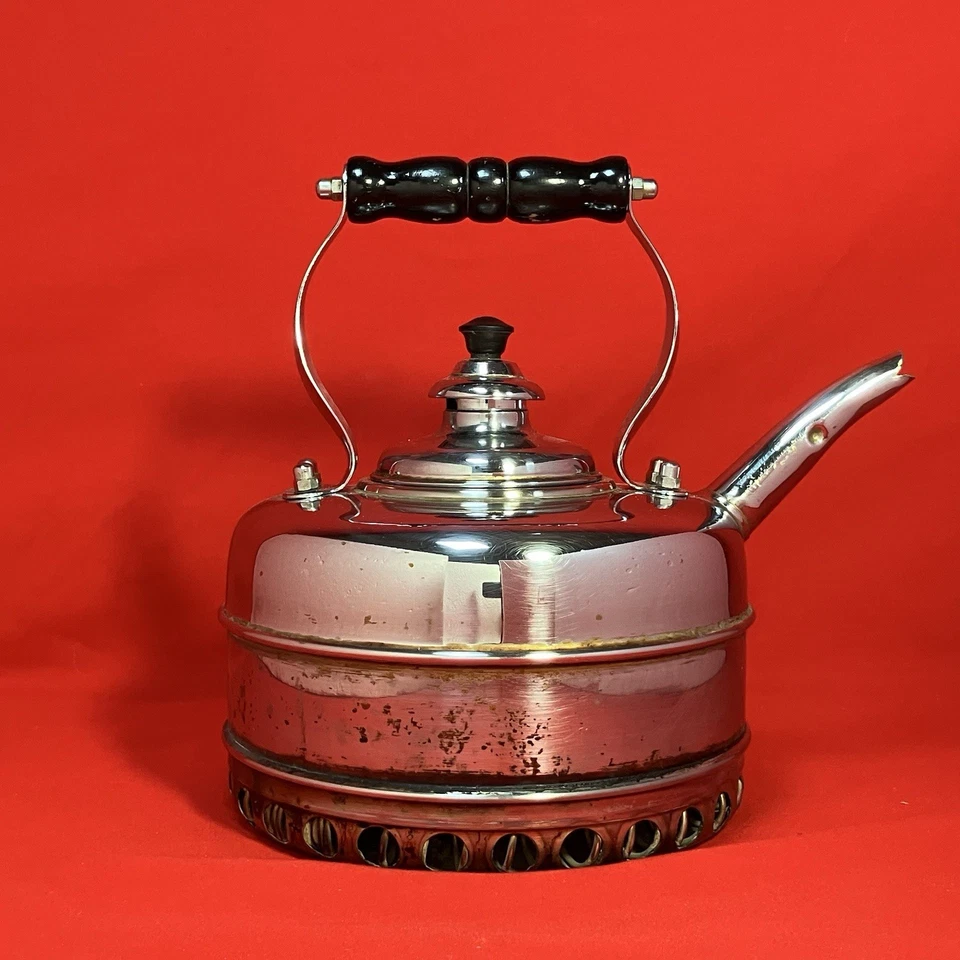 Chaleira Simplex Whistling cobre sólido cromado / Inglaterra 400709-402190 / Falhas - Imagem 3 de 4