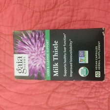 Gaia Herbs Milk Thistle Liver & Cleanse Support, 60 Vegan Capsules Exp 10/2027