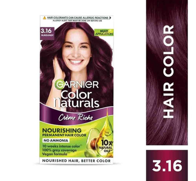 Garnier Color naturals Creme hair color Shade 3.16 Burgundy 30 gm + 35 ml FS