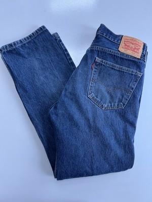 Levi Strauss 505 Mens Jeans W34 L32 Dark Wash Straight Leg Denim