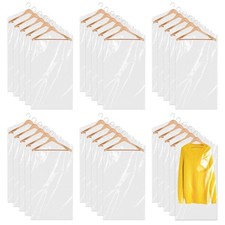 30 Pack Clear Garment Bags 23.6 x 35.4 inch Plastic Clothes Covers for Hanging