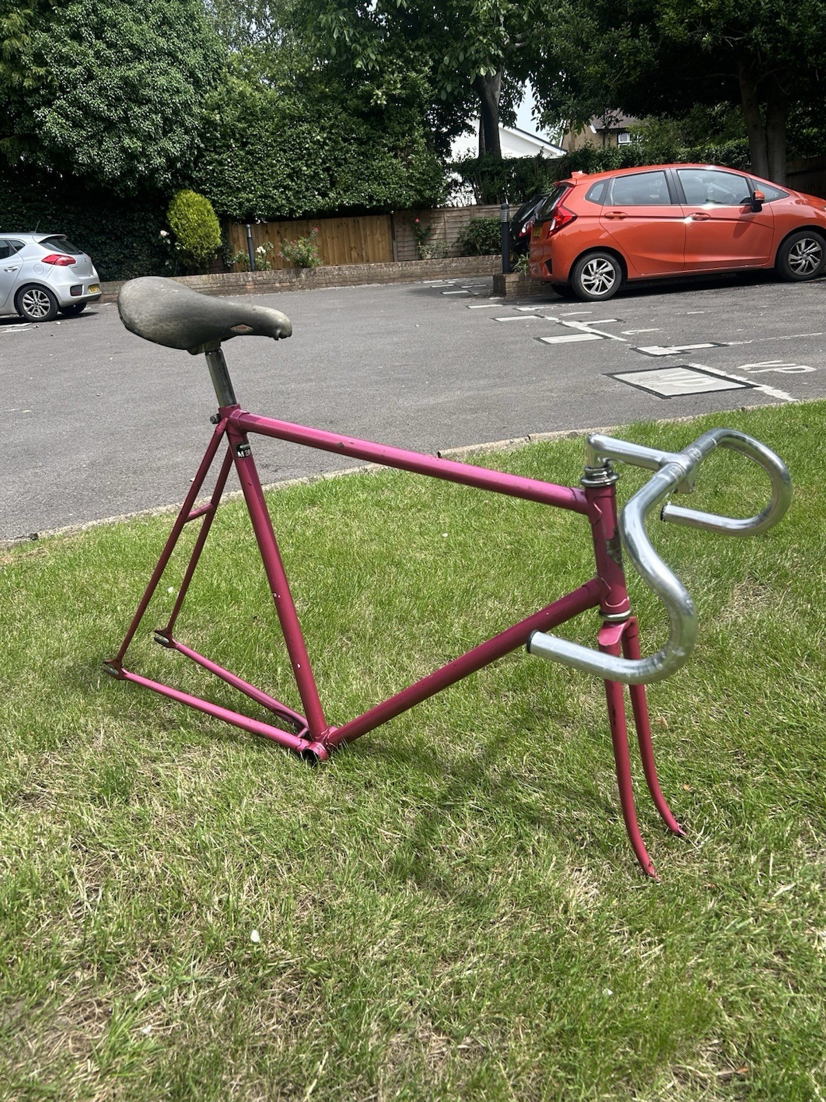 Vintage 1970s Mercier Track Frame Frameset 55cm - Pink Service Des Courses -