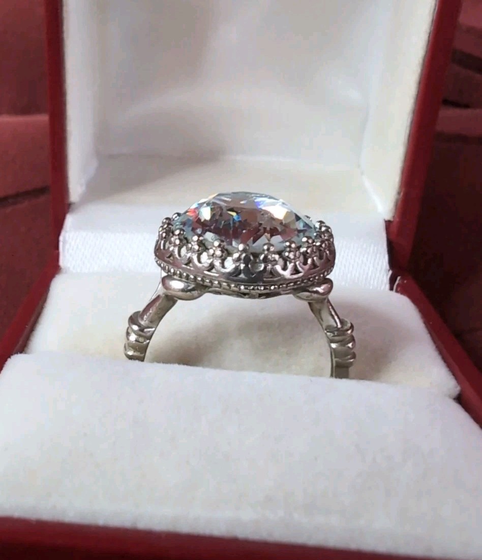 Statement FD Sterling Silver 925 Ring Aquamarine … - image 9