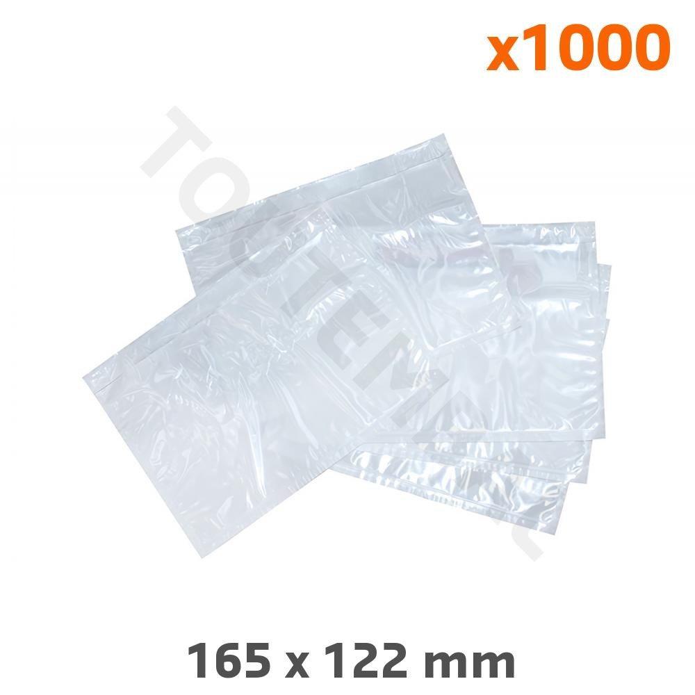 Pochette plastique A6 transparente 165x122 mm anti-déchirure lot de 1000