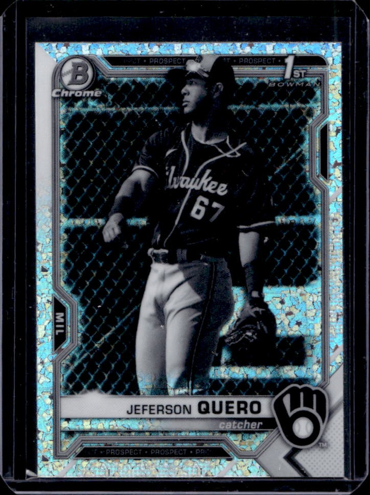 2021 Bowman Chrome Jeferson Quero Black & White Mini Diamond Refractor #BCP-181