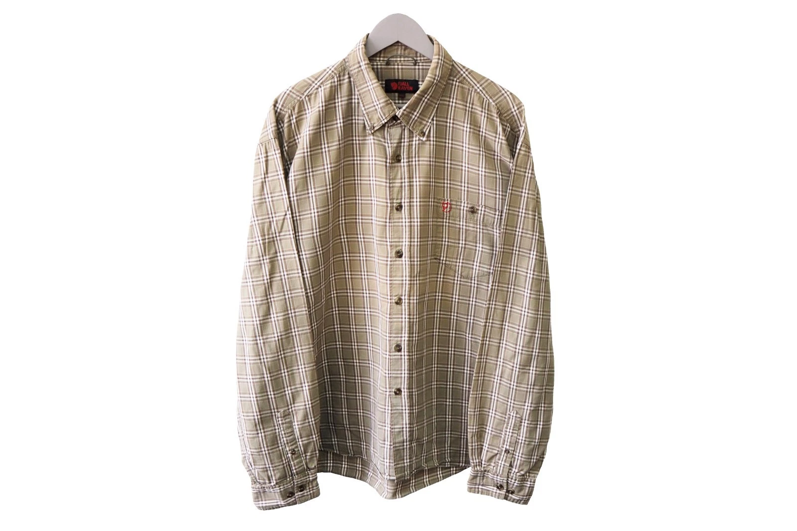 Vintage FJALLRAVEN Shirt Size XXL plaid button up green outdoor trekking 90s