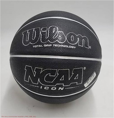 Wilson Size 7 NCAA Icon Basketball - Black: Indoor & Outdoor Use, Age 12+