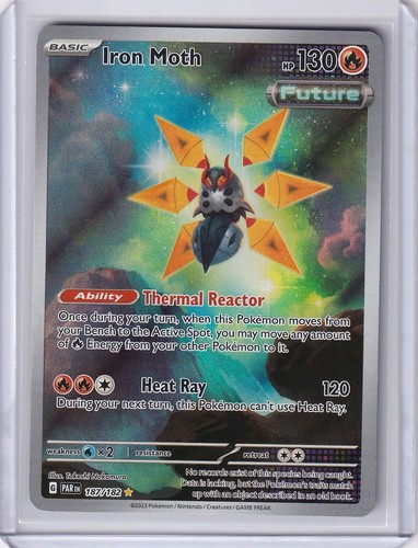 Iron Moth 187/182 SV04: Paradox Rift Holo - Juego de cartas coleccionables Pokémon - Casi nuevo - Imagen 1 de 4