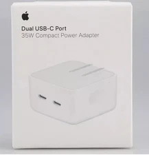 APPLE 35W USB-C DUAL POWER ADAPTER ORIGINAL. PART A2571 (RETAIL PACKAGED)