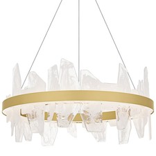 Quoizel PCAUR5030 Aurelia 30"W LED Abstract Ring Chandelier - Gold