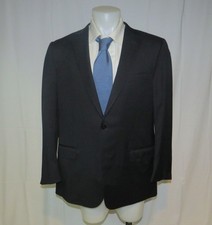 Ermenegildo Zegna All Season Twill Solid Navy Fit Rom Two Button Suit Jacket 48R