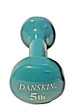 Danskin Rubber Coated Weight 5 lb Dumbbell Hand Weight Teal Green Single Weight*
