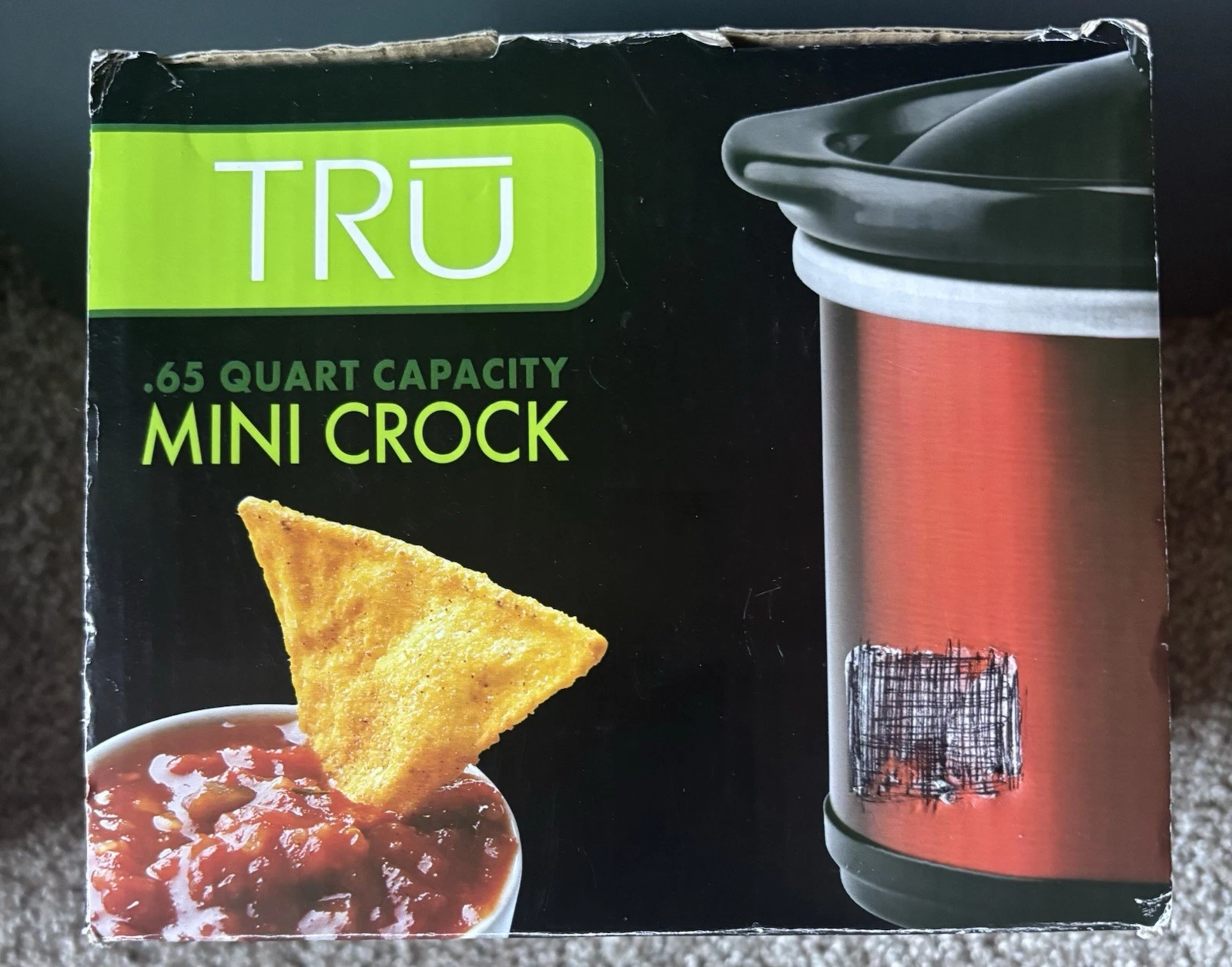 TRU Mini RED Crock Pot .65 Quart Capacity , Dip, Sauce, Queso Warmer NEW