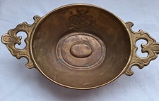 Antique Mid 20th Century Brass Serving Bowl With Handkes. German R.S Crown MARK