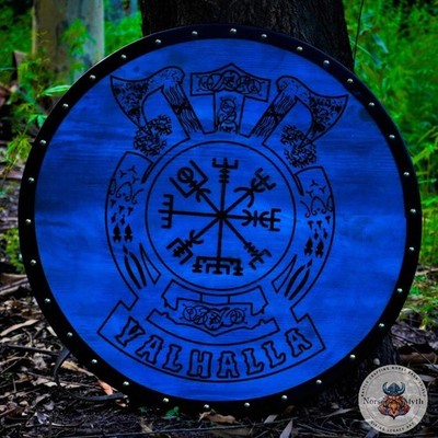 24'' Handmade Viking Round Shield Custom Norse Warrior Historical Reenactment