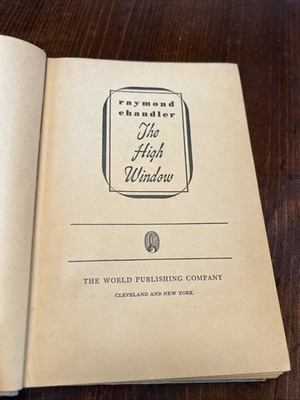 The High Window Raymond Chandler 1946 Tower Books Edition Mystery