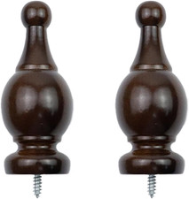 Wood Curtain Rod Finials Decorative Drapery Rod Finials Bed Post Finial 1.1-I...