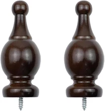 Wood Curtain Rod Finials Decorative Drapery Rod Finials Bed Post Finial 1.1-I...
