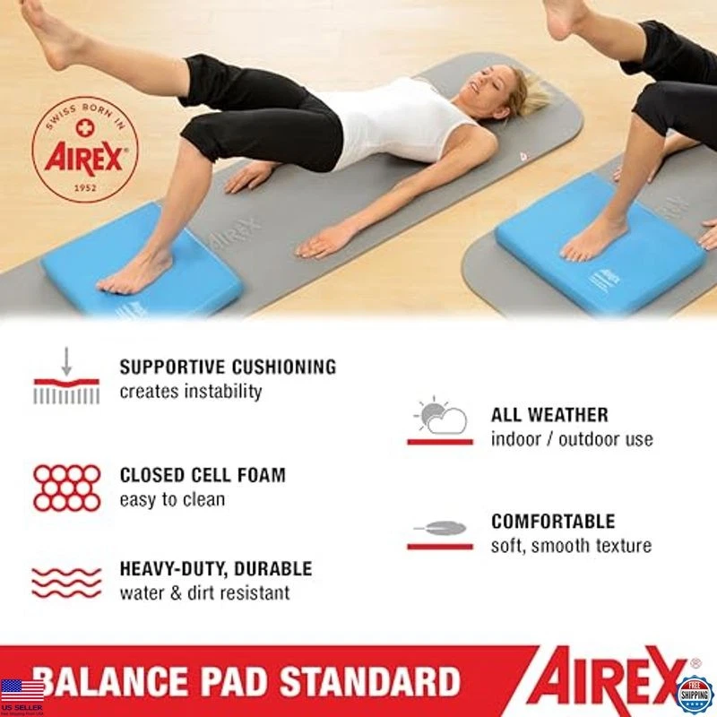 Almohadilla de equilibrio de espuma azul AIREX - antideslizante, impermeable, a prueba de desgarros para yoga/entrenamiento Foto 4 de 4