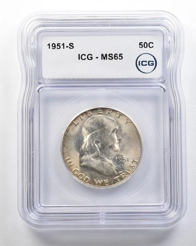 1951-S Franklin Half Dollar MS65 ICG *3806