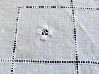 Linen Hardanger Hand Embroidered Tea Tablecloth 5 Napkins Drawnwork Hemstitched — photo 7