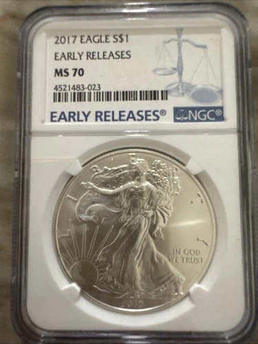 2017 $1 AMERICAN SILVER EAGLE NGC MS70 EARLY RELEASES BLUE LABEL🔥