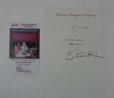 Katharine Hepburn Signed Typed Letter TLS Autographed 6x8 w/ Envelope, JSA COA